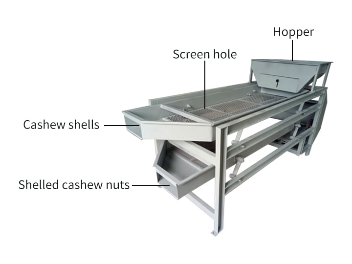 Cashew shell separating machine